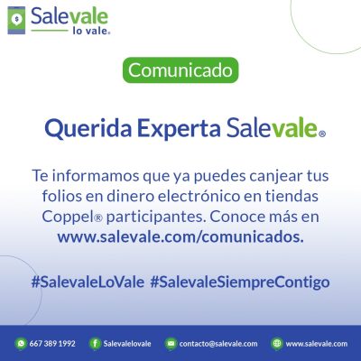 Comunicado : Ya puedes canjear tus folios de dinero electrónico